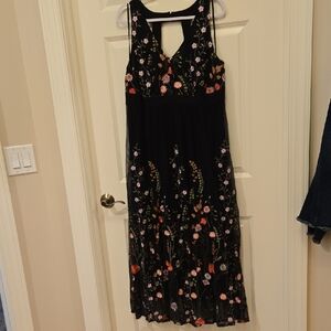 INC Floral Embroidered Maxi Dress 2X